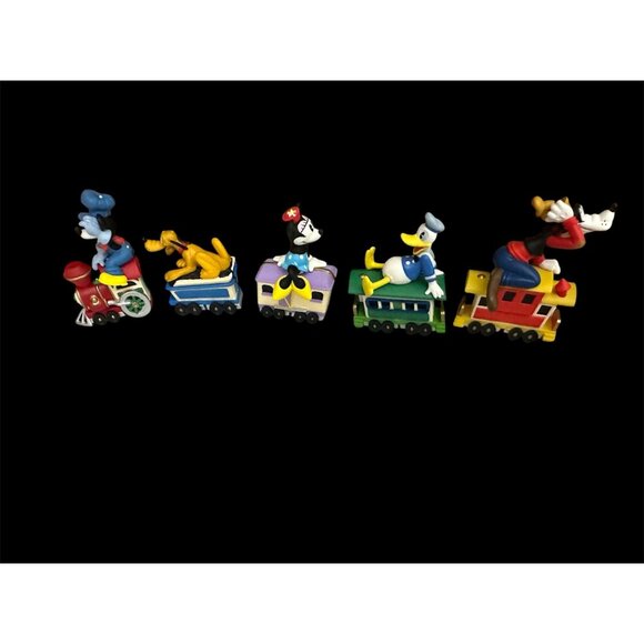 Merry Miniatures Mickey Express Train Set - Mickey Pluto Minnie Donald & Goofy - Picture 2 of 6